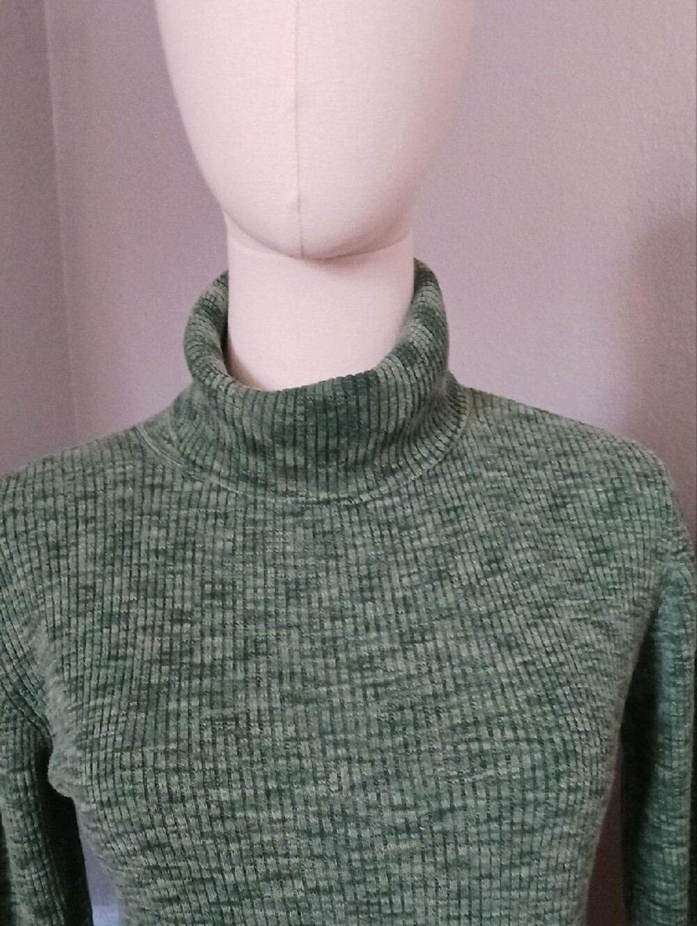 Copper Key- Green Space-dye Pattern Ribbed Turtleneck - Picture 2 of 11
